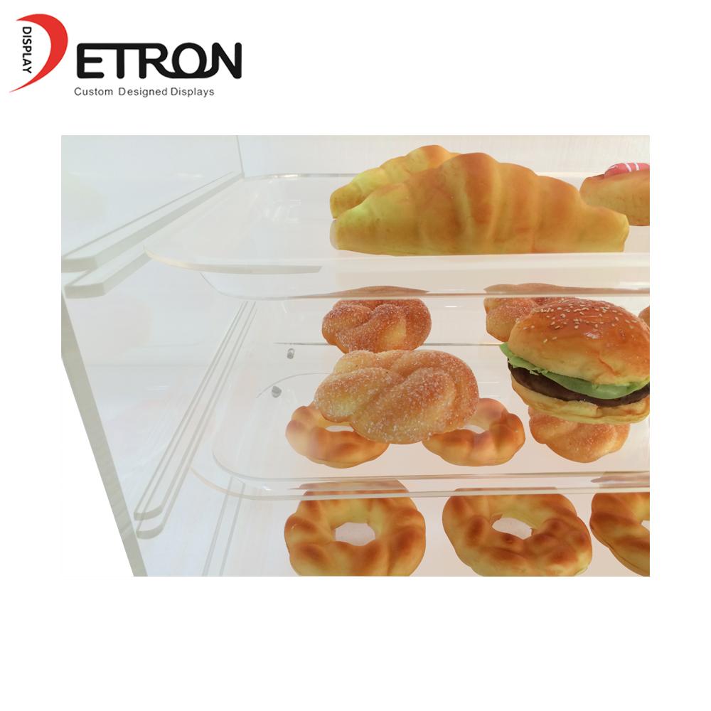 Wholesale ODM three tiers countertop clear acrylic bread display case 3