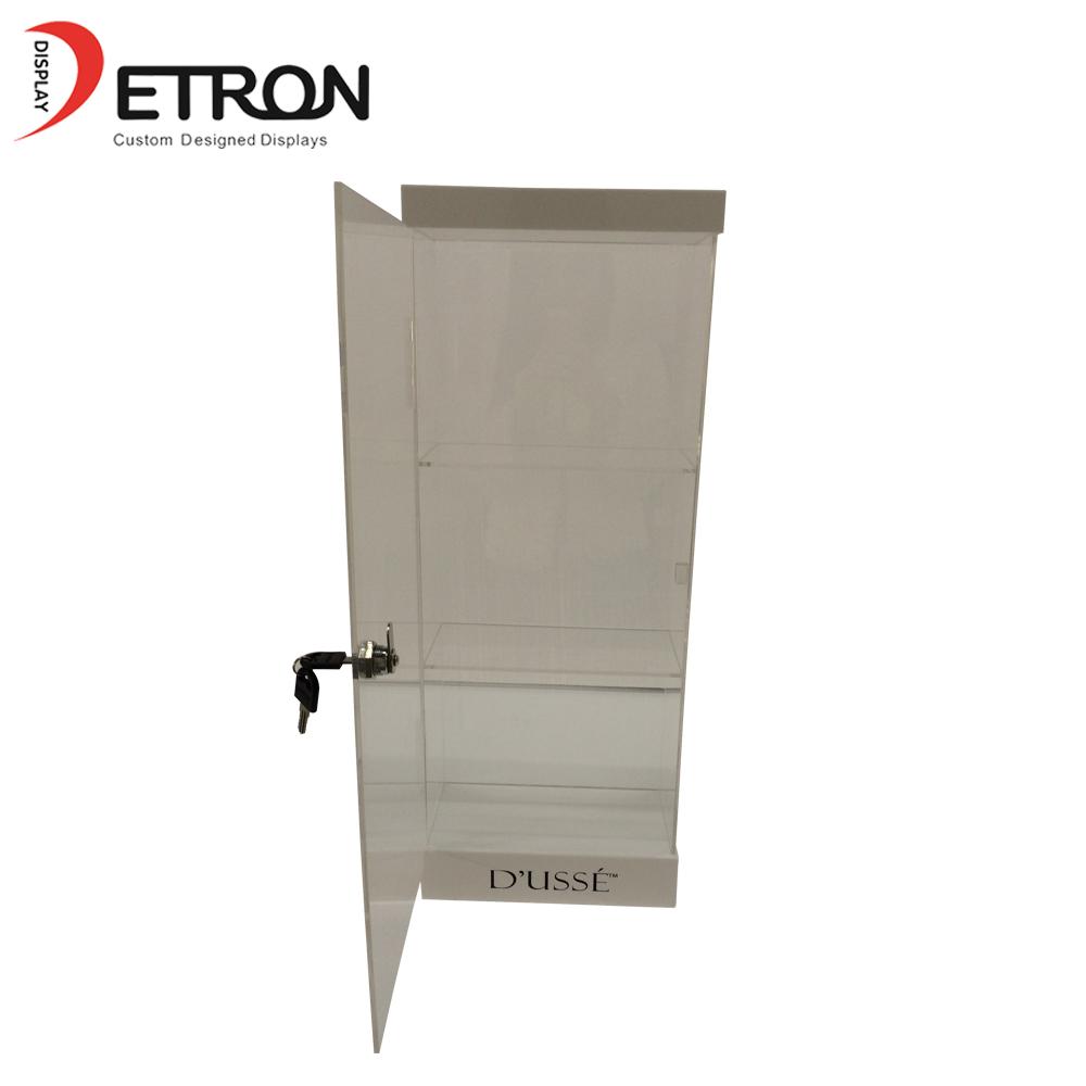 3 Tiers customized clear acrylic wine display rack with lock 3