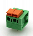  Spring System Terminal Block with 300V Voltage, 15A Current, and 14 to 24AWG