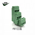 Green 300V PCB Solder Terminal Block With Single Level For Power Supply