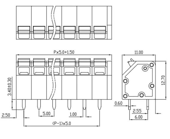 鳳凰KFM736L/KF550/0152彈簧式pcb接線端子-5.0mm間距 2