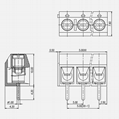 KF301-5.0mm间距螺钉式pcb接线端子