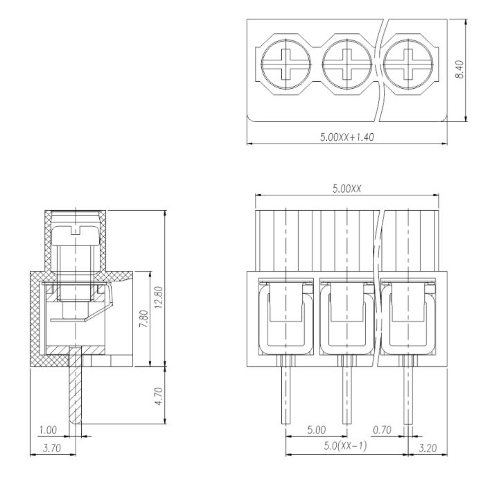 166PCB螺钉式接线端子-5.0mm间距 2