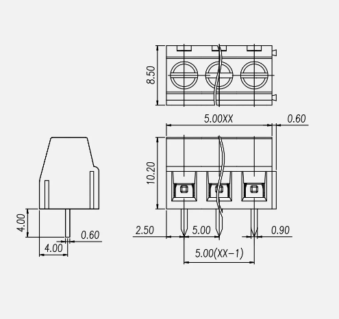 KF127接線端子5.0mm間距pcb接線端子 2