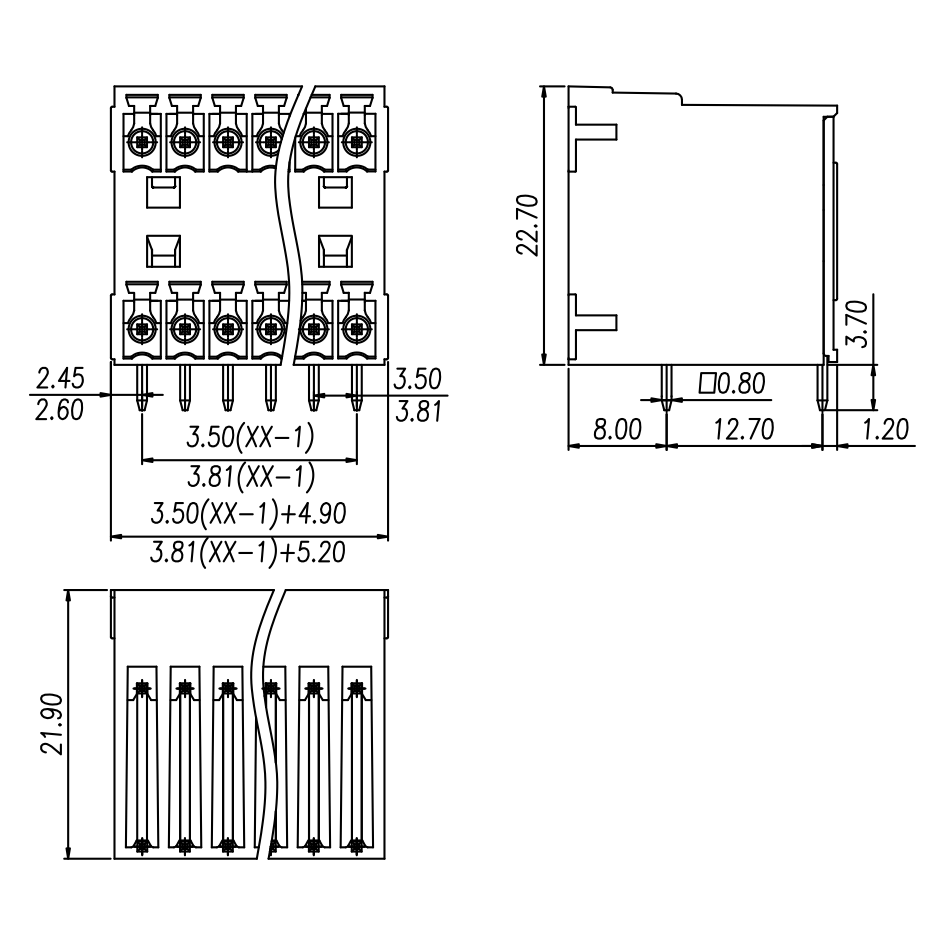 插拔式接線端子15EDGRH-3.5mm間距 2