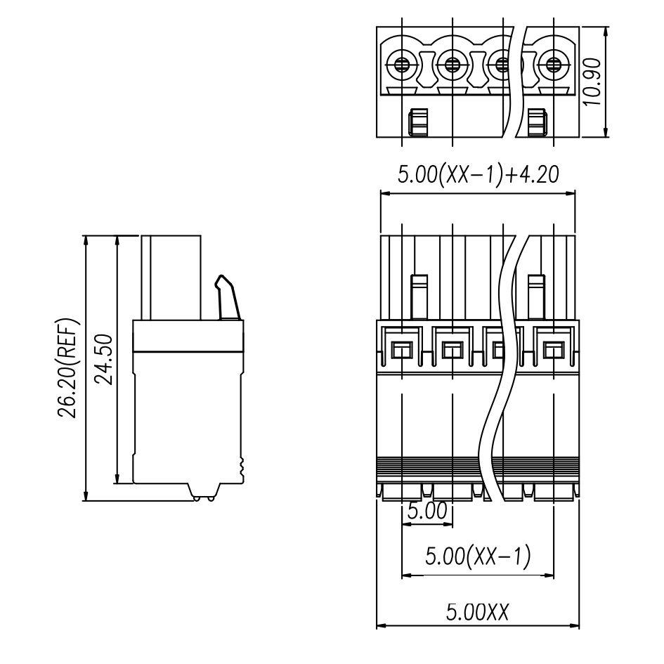 KF2EDGKN-5.0mm间距免螺丝插拔式pcb接线端子 2