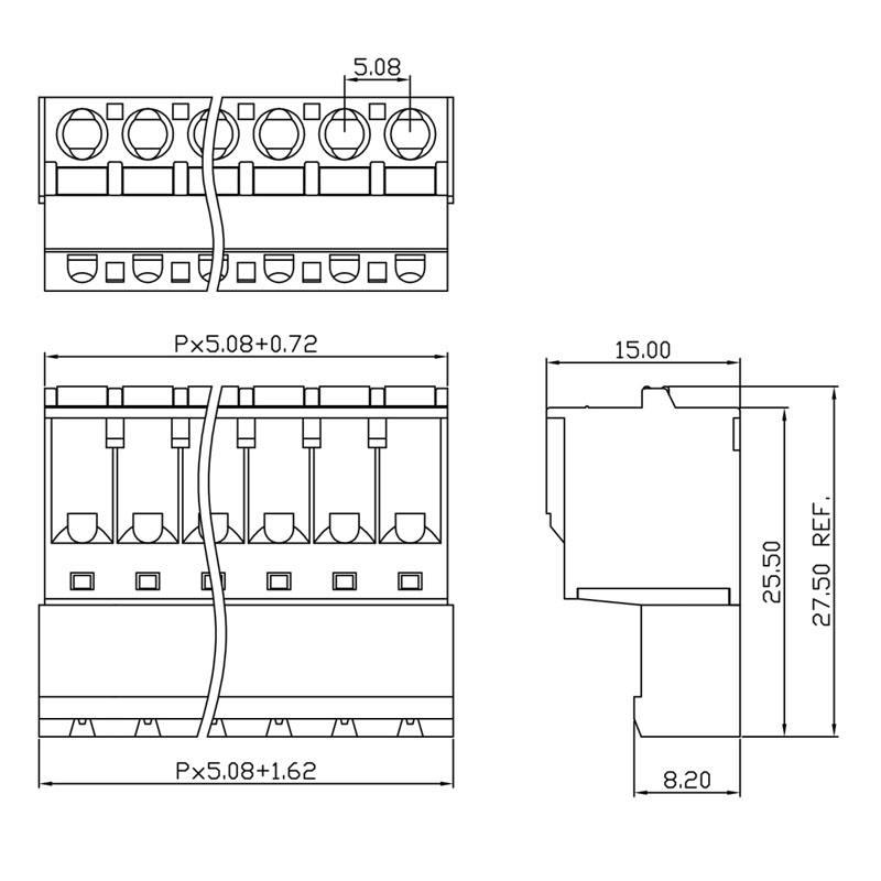 5.08mm间距凤凰插拔式pcb接线端子KF2EDGKDR/FKIC2.5-ST 2