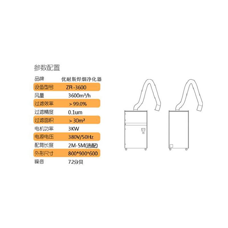 江阴优耐斯3600单臂焊烟净化器厂家直销 4