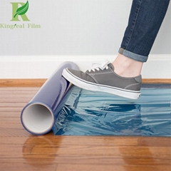 0.03-0.2mm Clear Blue Self Adhesive Hardwood Floor Protection Film