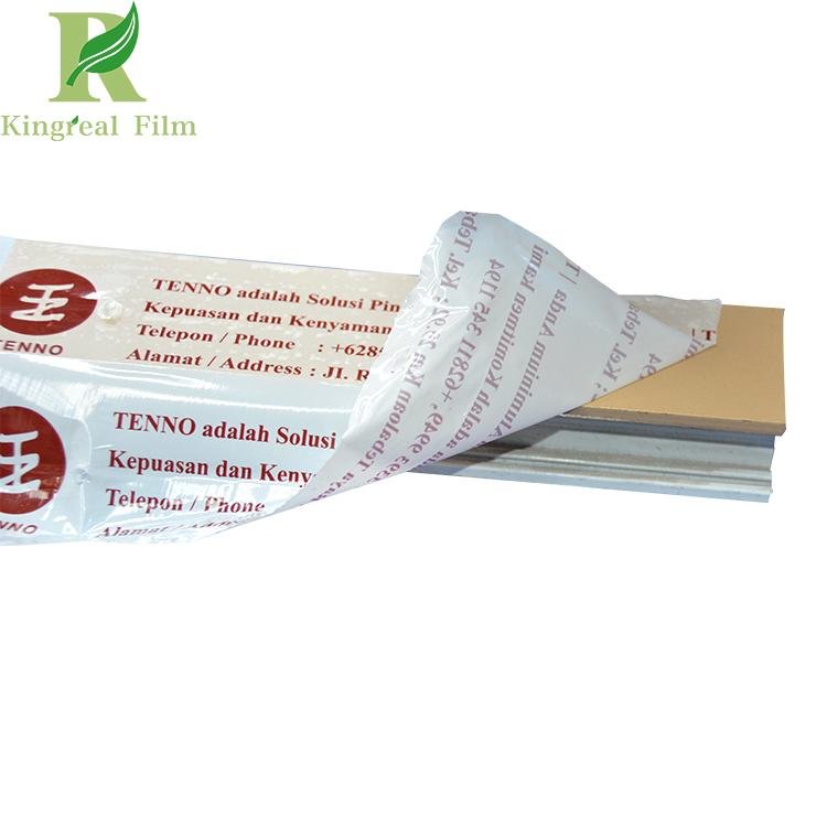 0.05-0.2mm Milky White Printed Protective Film for Aluminum Profile Surface