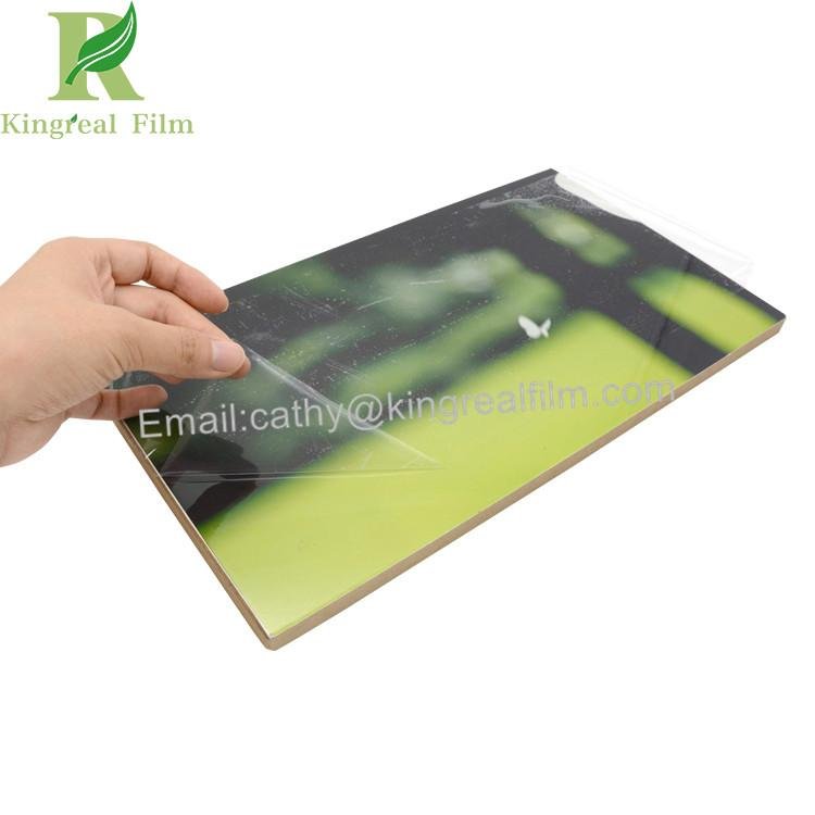 0.03-0.2mm Clear Self Adhesive High Gloss UV Sheet Protective Film 2