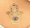 Body jewelry tattoo designs temporary metallic golden tattoo sticker 3