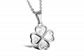 Jewelry Necklace Design With Rhinestone CLover Silver Sterling Pendant  1