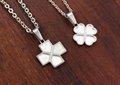 Jewelry Necklace Design With Rhinestone CLover Silver Sterling Pendant  3
