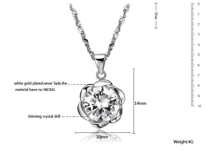 Top Quality 2018 Fashion Necklace With Crystal Sterling Stainless Steel Pendant