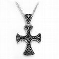 Alloy Crucifix Necklace Stainless Steel Gothnic Vampire  Black Plating  Pendant 3