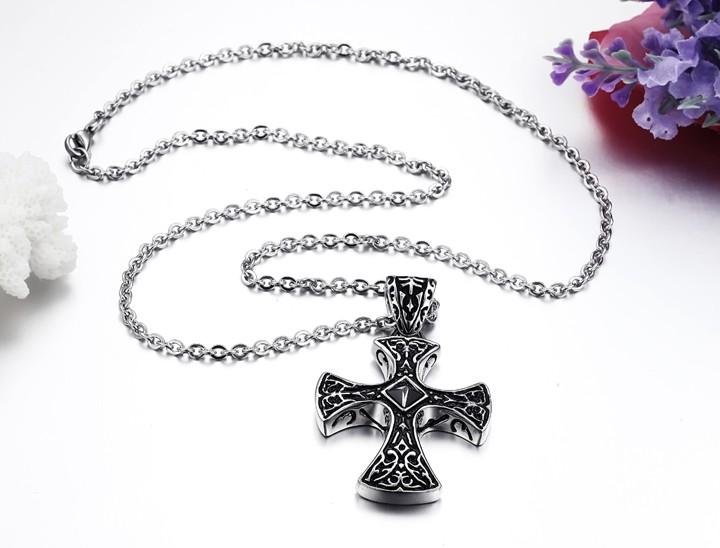 Alloy Crucifix Necklace Stainless Steel Gothnic Vampire  Black Plating  Pendant 5