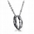 Silver Ring within sterling chain couple necklace For womens girls Pendant Hot  1