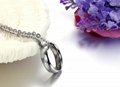 Silver Ring within sterling chain couple necklace For womens girls Pendant Hot  3