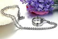 Silver Ring within sterling chain couple necklace For womens girls Pendant Hot  4