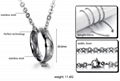 Silver Ring within sterling chain couple necklace For womens girls Pendant Hot  5