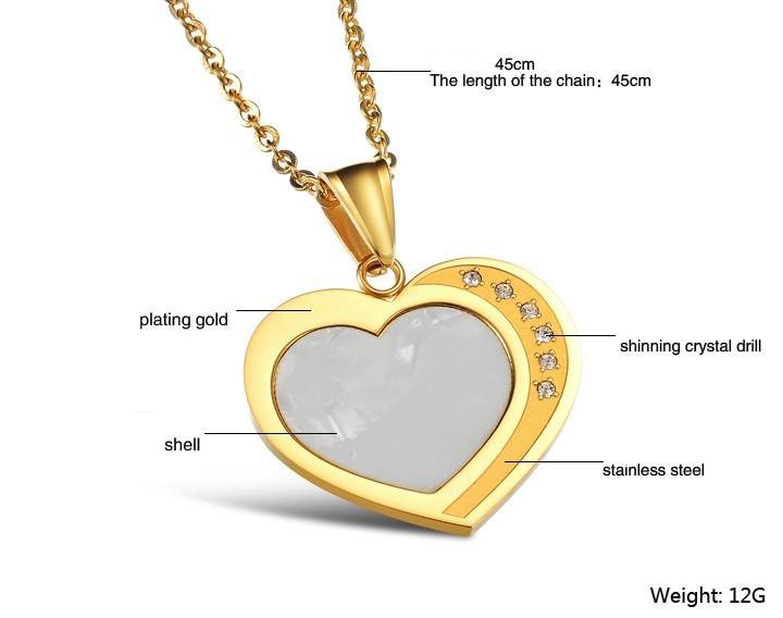 Mixed Style Gold and Silver Pendant with High Quality heart shaped necklace 4