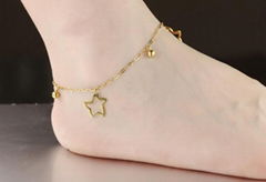 New Arrival Dongguan Manufact Factory five Star Anklet cute for women fashion