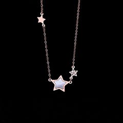 All Stars Gold Two Tones Hollow Necklace With High Quality  For Female 