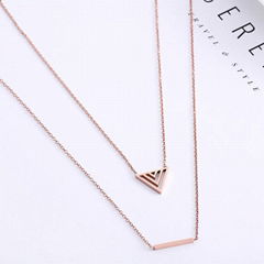Two Chain For Fashion Girl 2018 Latest Style Triangle Janpanese Feeling Rose 