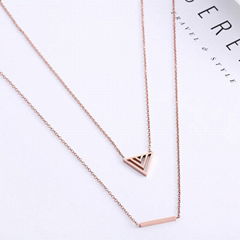 Two Chain For Fashion Girl 2018 Latest Style Triangle Janpanese Feeling Rose