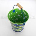 Small Tin Pail Bucket With Handle For Toys