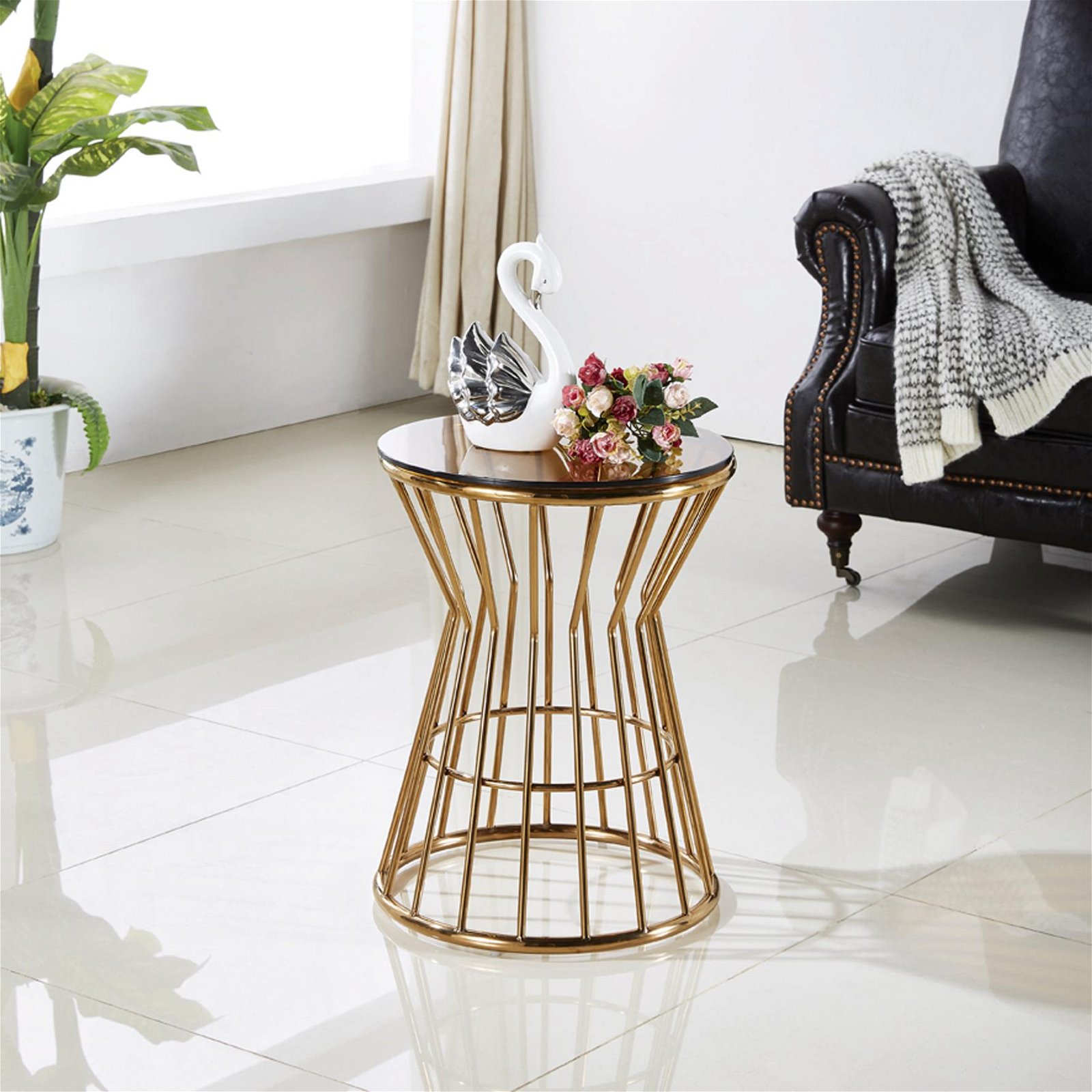 simply side table steel frame end table with tempered glass top cocktail table