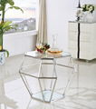 diamond shape coffee table metall coffee table with glass top luxury furniture 3