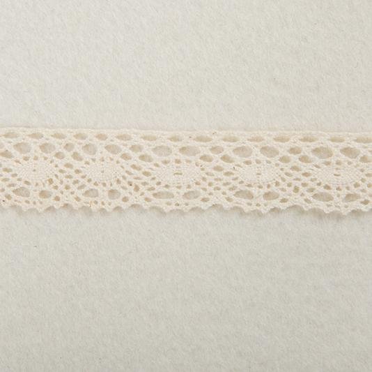 Crocheted 100% Cotton Off White lace Trimming 0.67" Wide Ivory Cotton Lace Trimm 3