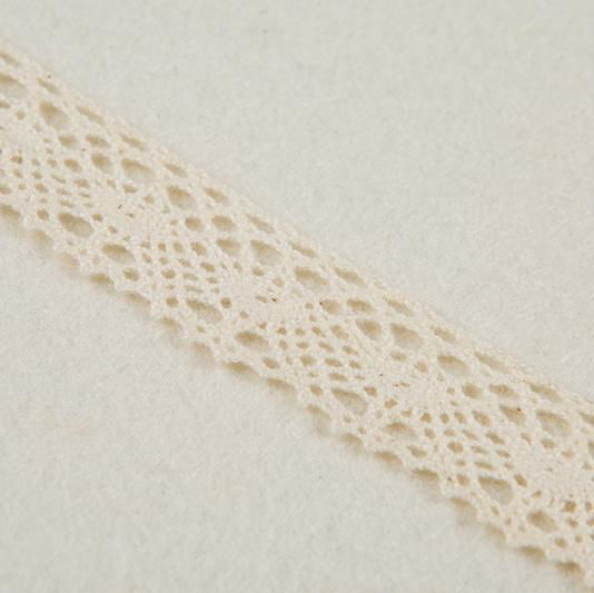 Crocheted 100% Cotton Off White lace Trimming 0.67" Wide Ivory Cotton Lace Trimm 4