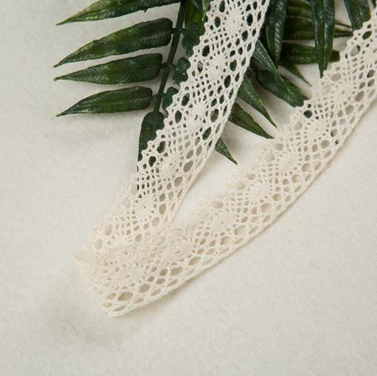Crocheted 100% Cotton Off White lace Trimming 0.67" Wide Ivory Cotton Lace Trimm