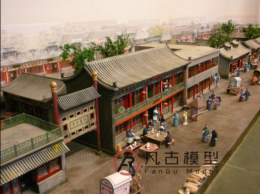 中式古建筑场景沙盘 3