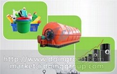 Recycling waste plastic to fuel pyrolysis plant