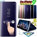 CESMFG Wholesale Samsung Luxury 5 In 1 Mirror Leather Phone Cover Cases