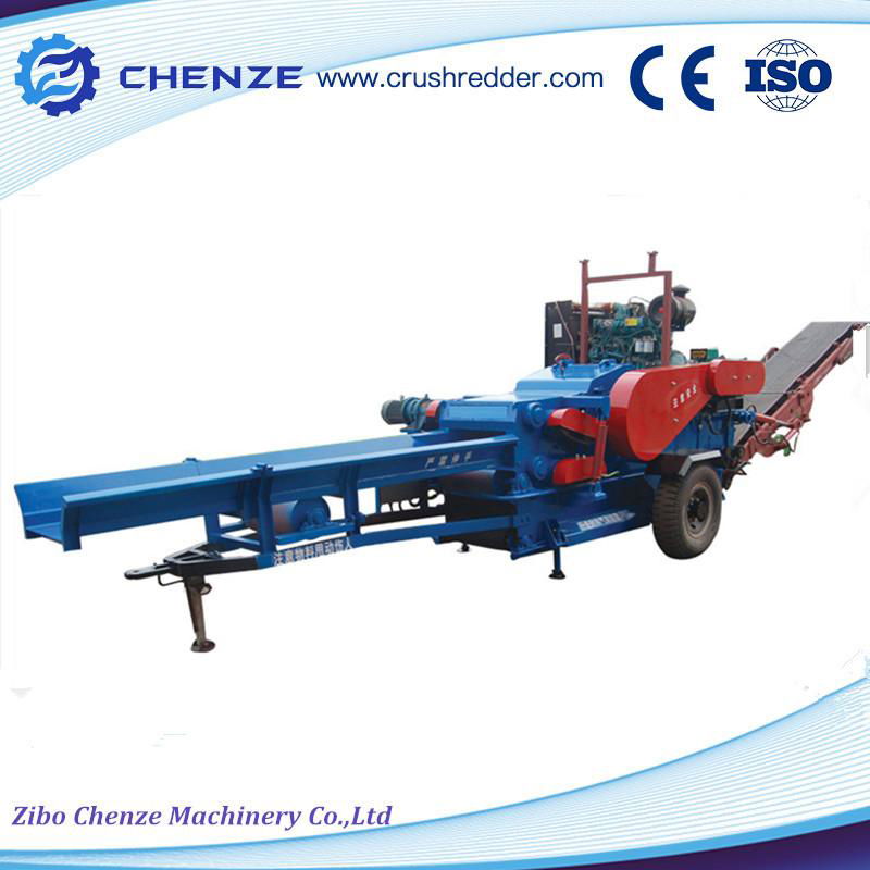 Can Be Mobile Durm Log Wood and Wood Branch Chipper