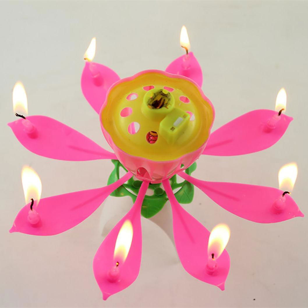 musical lotus firework birthday candle wholesale 5