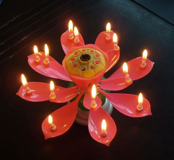 cheap wax wholesale happy musical flower candle 4