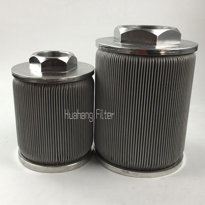 Stainless steel pleated polymer melt filter cartridge