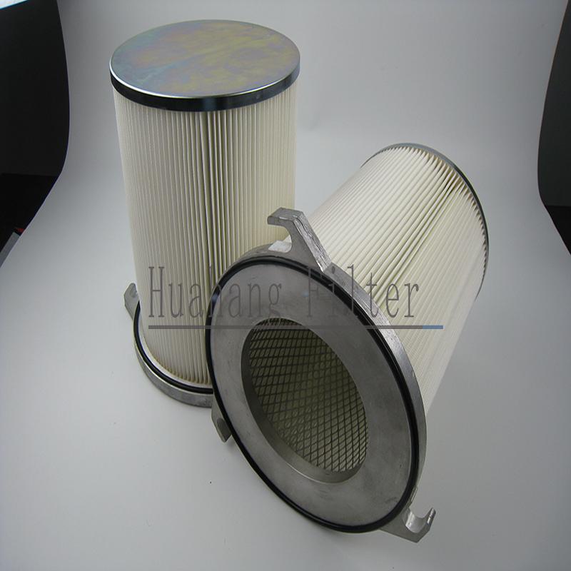 Air filter cartridge with 3-lug flange filter for dust cleaning