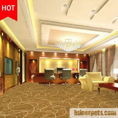 Guangzhou Wholesale Gold Colour Floral Pattern Hotel Banquet Wedding Carpet