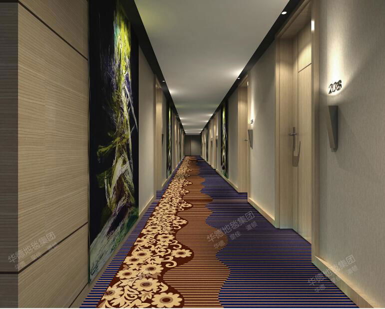 Luxury Hotel Wall To Wall Corridor Carpet Floor With Floral Pattern 3