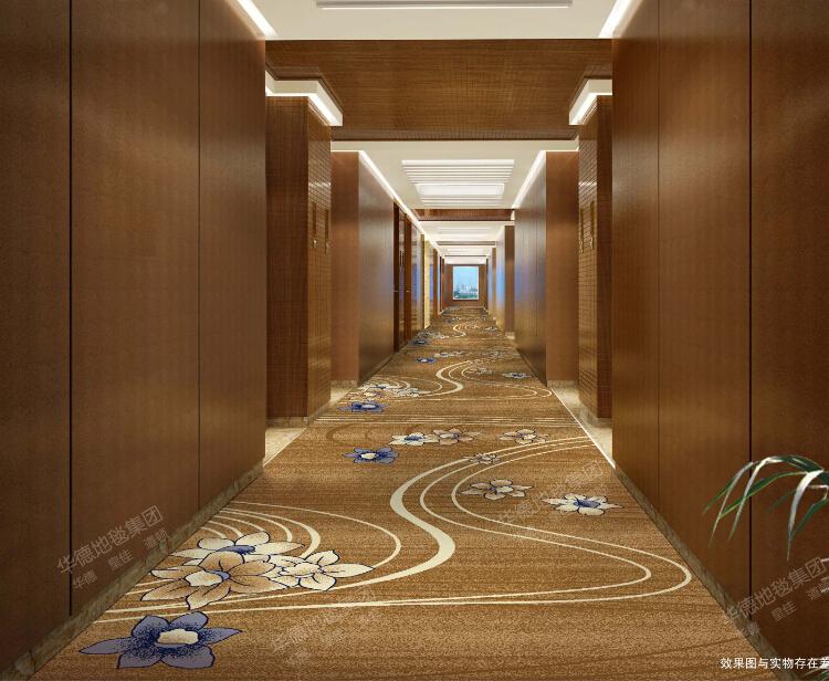 Luxury Hotel Wall To Wall Corridor Carpet Floor With Floral Pattern 5