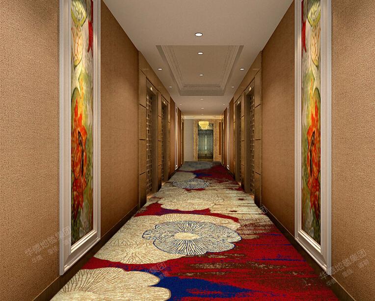 Luxury Hotel Wall To Wall Corridor Carpet Floor With Floral Pattern 4