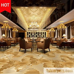 Guangzhou Wholesale Gold Colour Floral Pattern Hotel Banquet Wedding Carpet