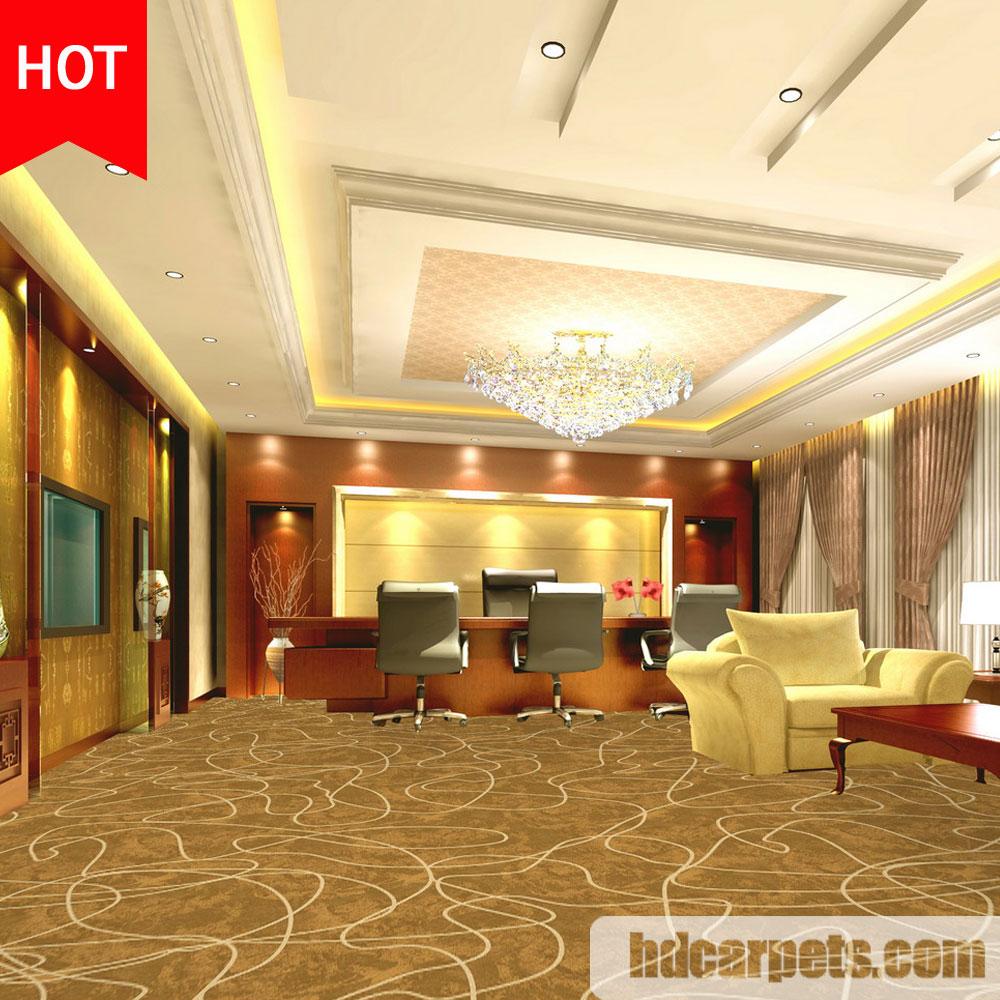 Guangzhou Wholesale Gold Colour Floral Pattern Hotel Banquet Wedding Carpet 3